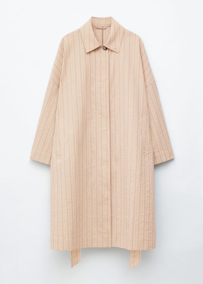 Oversized Pinstripe Trench Coat