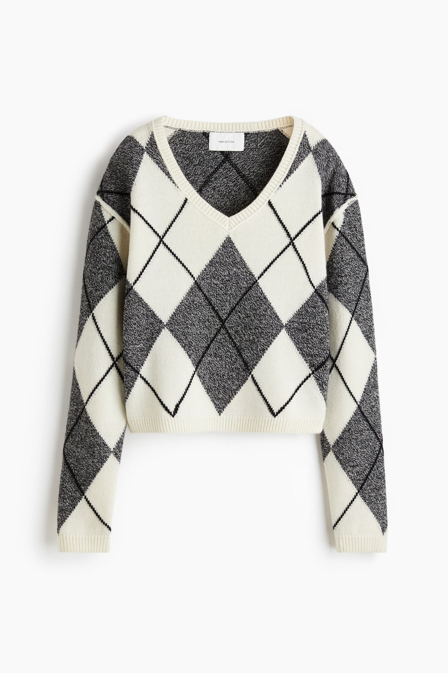Jacquard-knit wool jumper