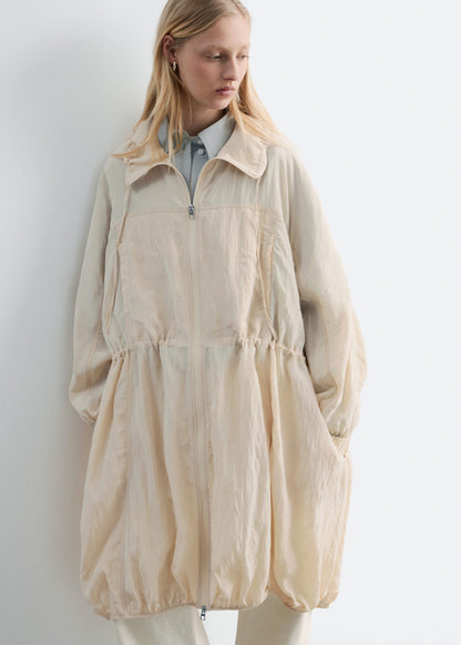 Drawstring Parka Coat