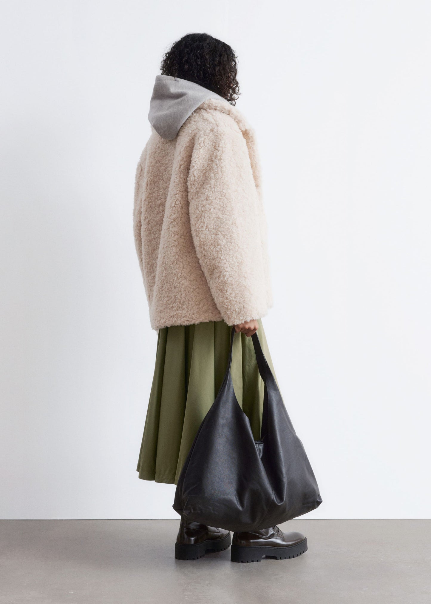 Wool-Blend Faux-Fur Jacket