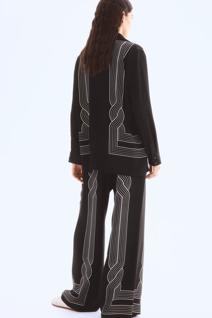Printed pull-on trousers