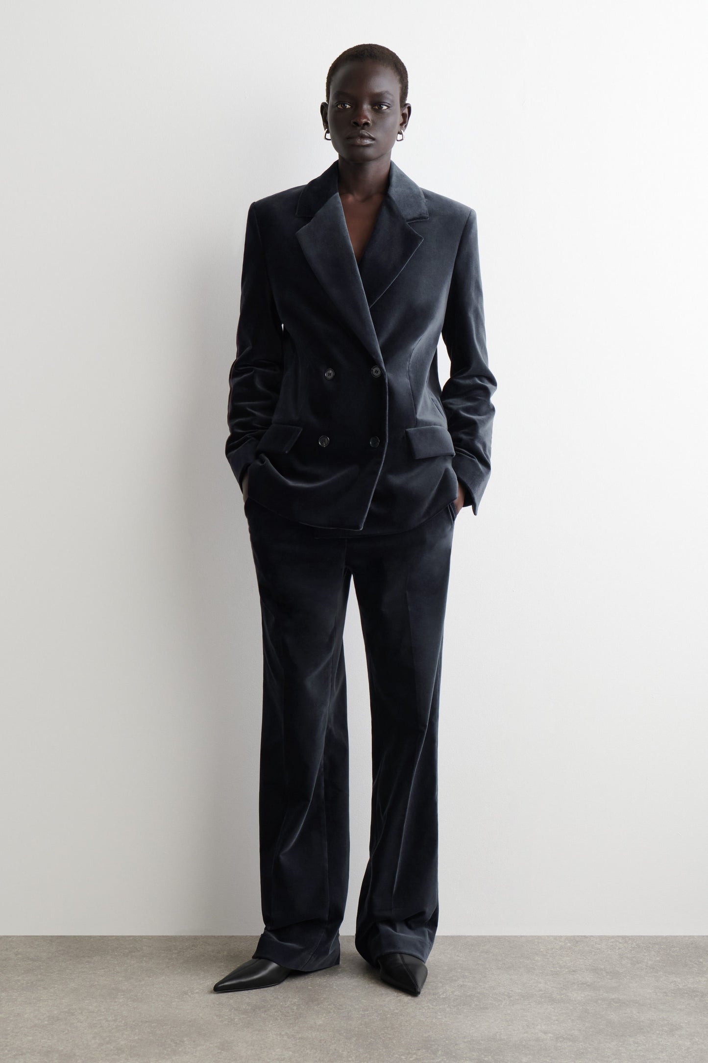 Velvet Straight-Leg Trousers