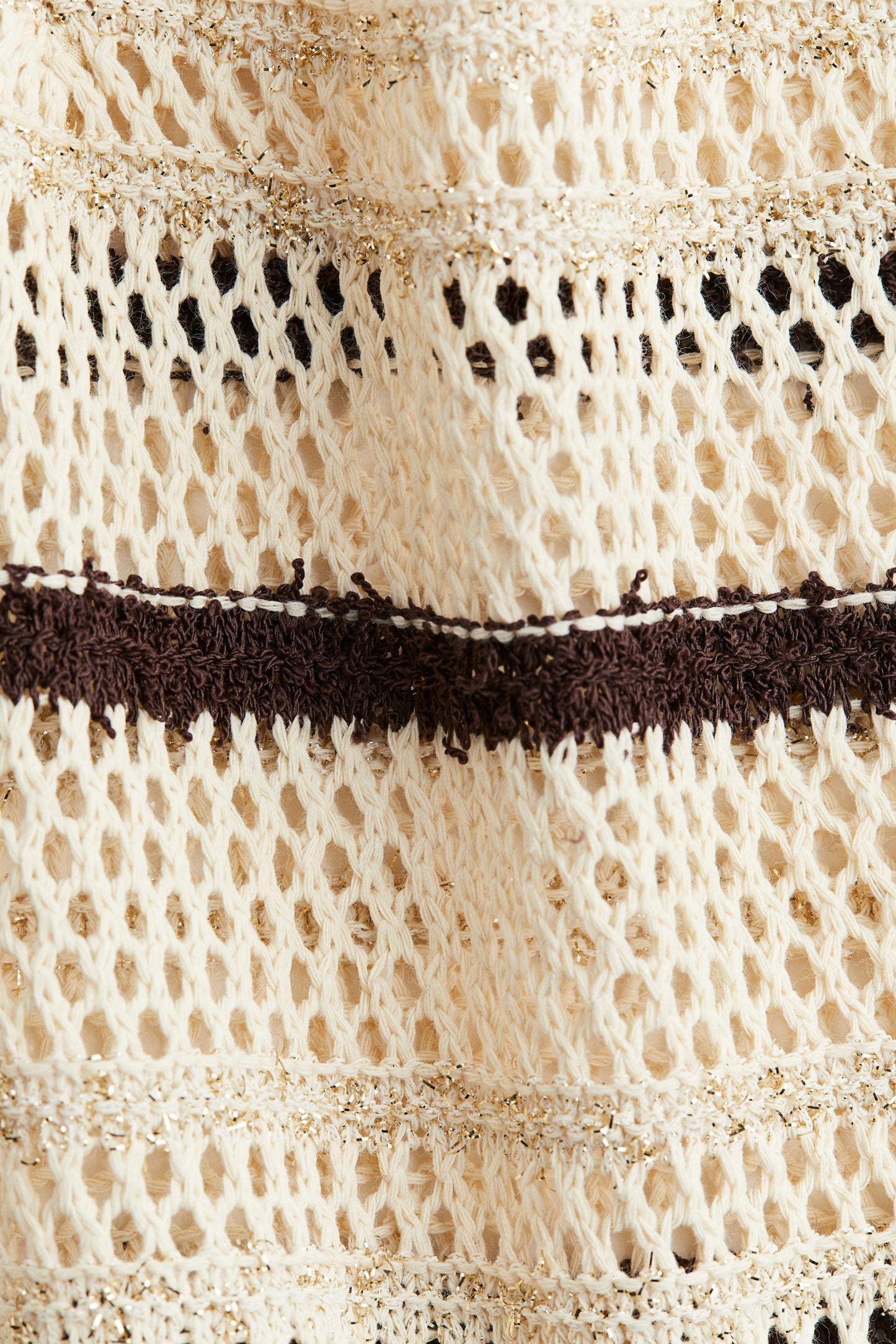 Shimmering hole-knit top