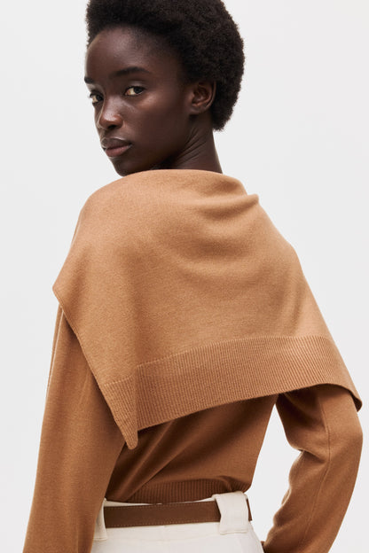 Scarf-detail jumper