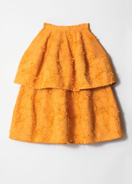 Voluminous Ruffle Midi Skirt