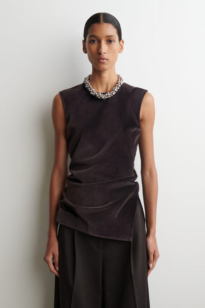 Asymmetric Velvet Top