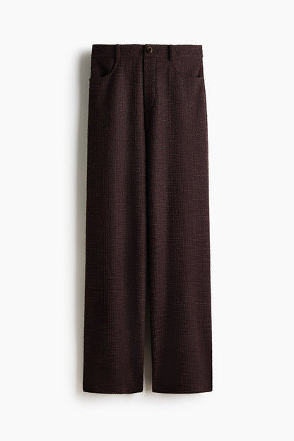 Wide bouclé trousers