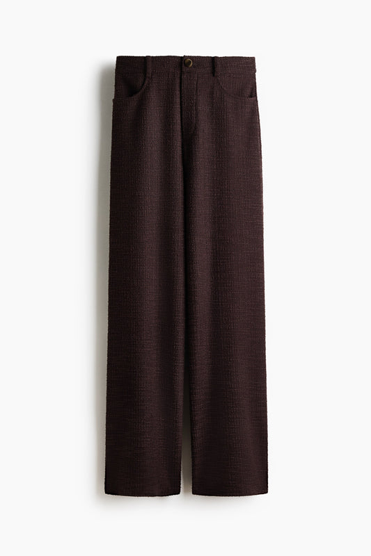Wide bouclé trousers