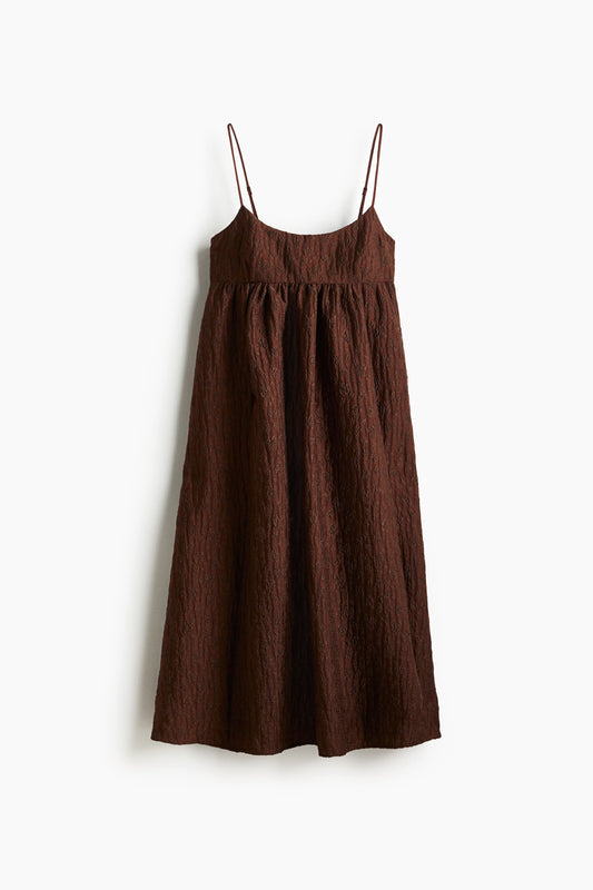Jacquard-weave strappy dress