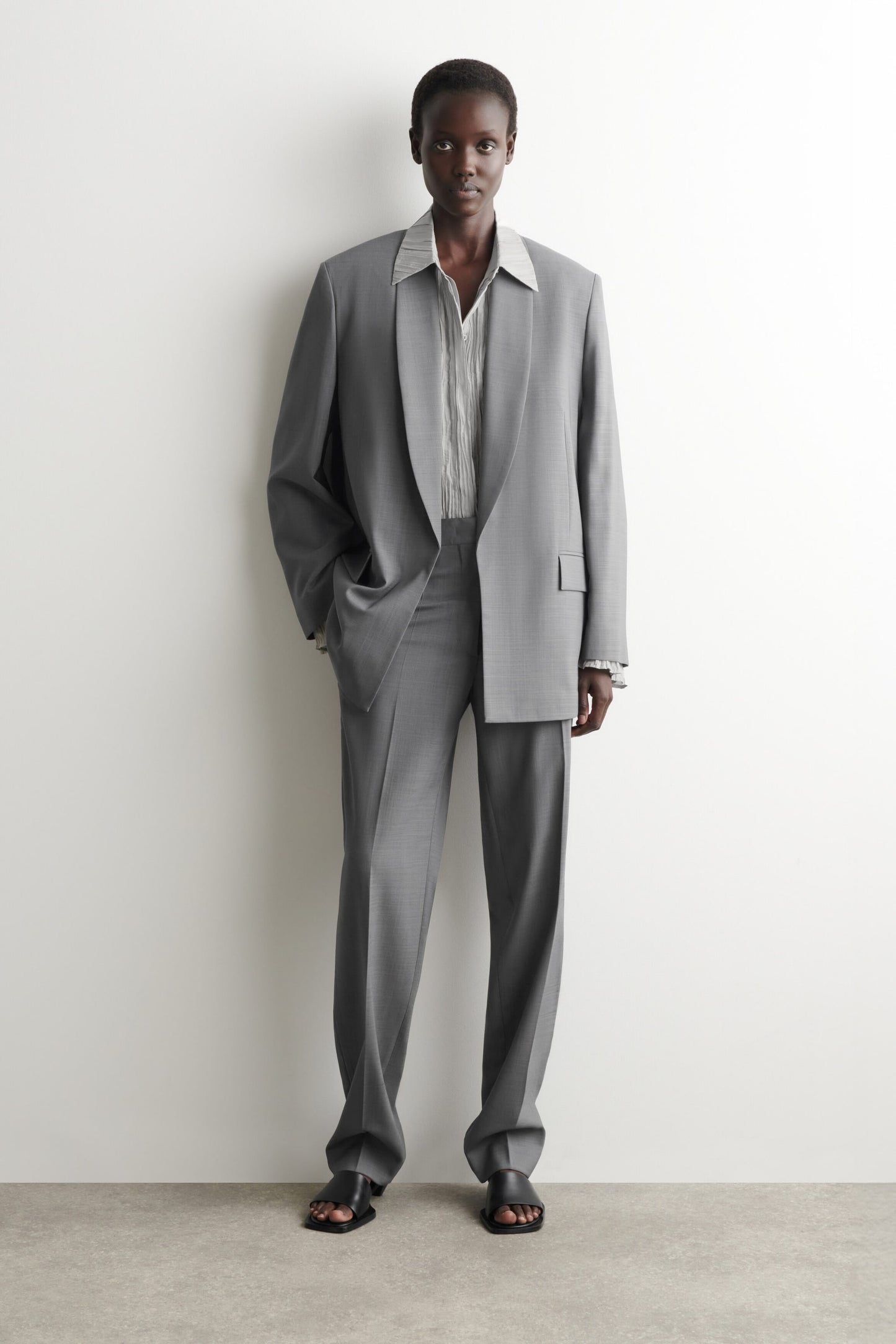Tailored Wool Straight-Leg Trousers