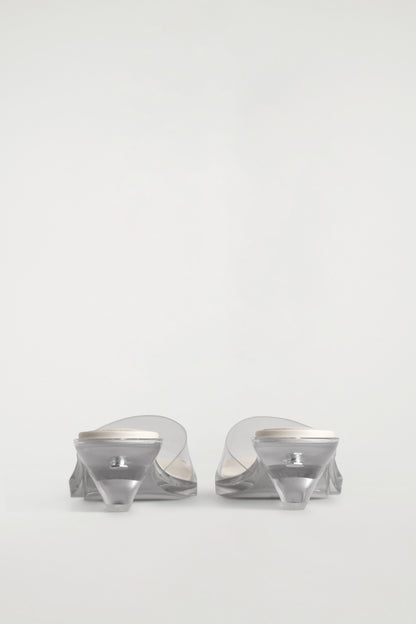 Perspex Kitten-Heel Mules