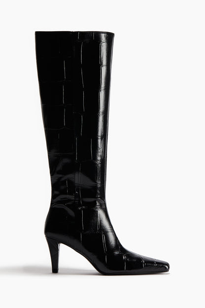 Heeled knee-high boots