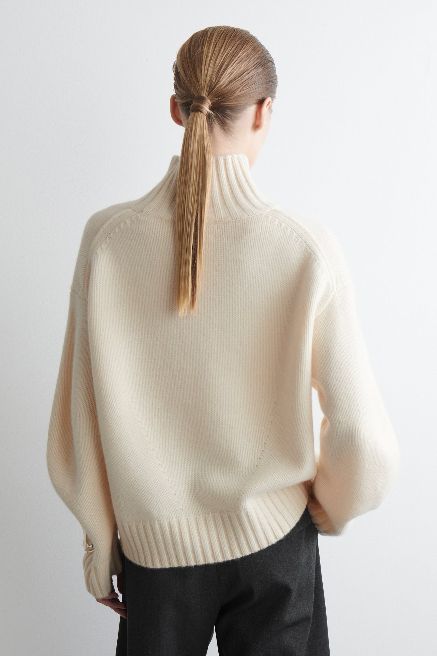 Chunky cashmere funnel-neck jumper