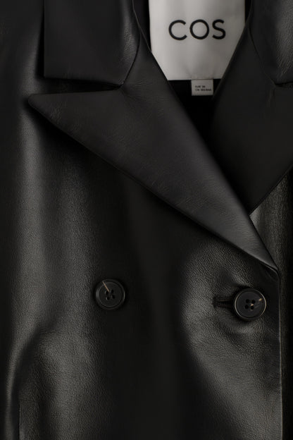Leather Double-Breasted Blazer