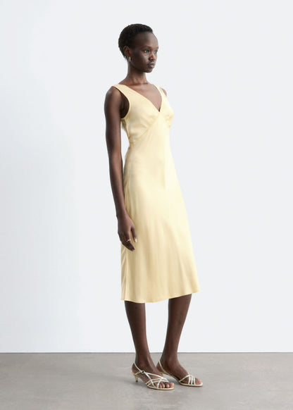 V-Neck Slip Midi Dress