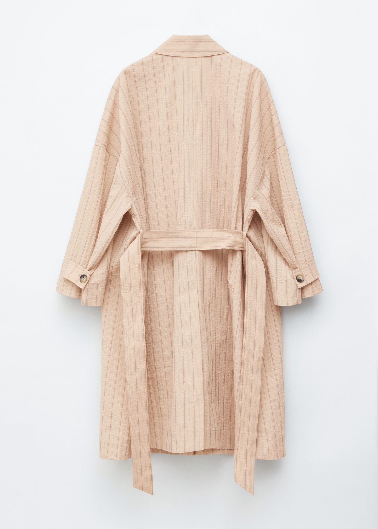 Oversized Pinstripe Trench Coat