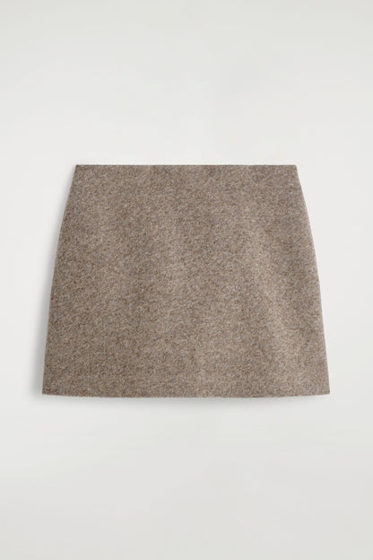 Boiled Wool-Blend Mini Skirt