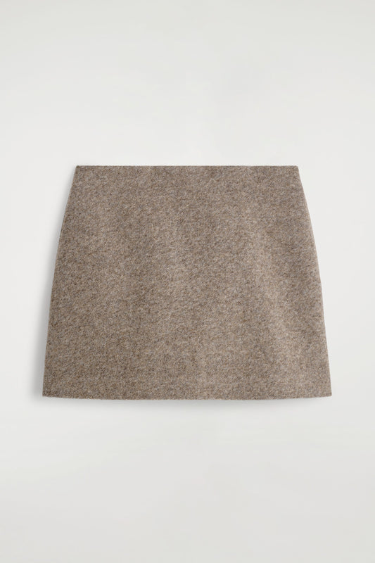 Boiled Wool-Blend Mini Skirt