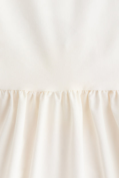 Flared-skirt low-back dress