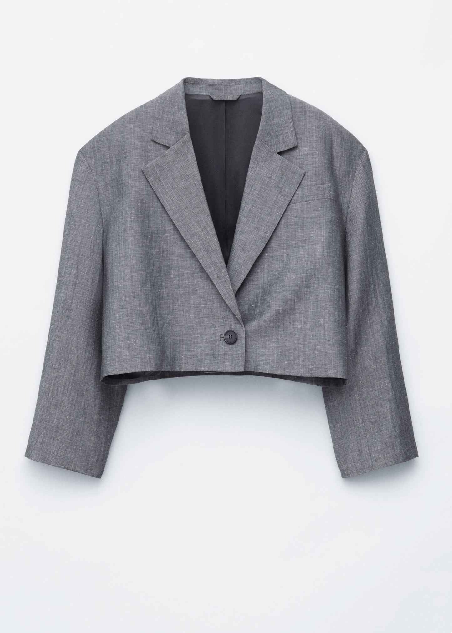Cropped Wool-Linen Blazer