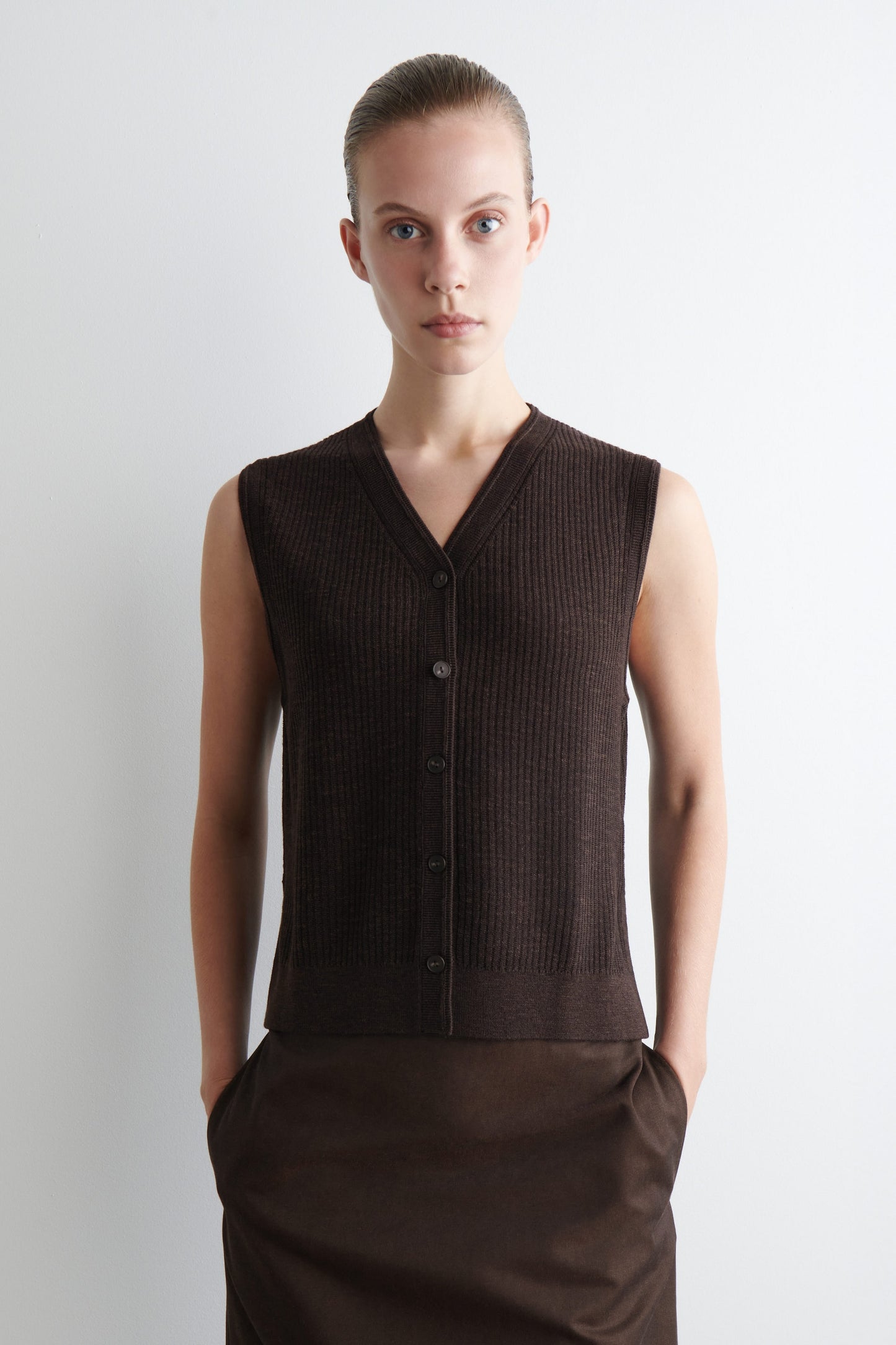Ribbed Merino Wool-Blend Vest
