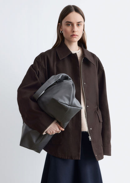 Oversized Drawstring Utility Jacket