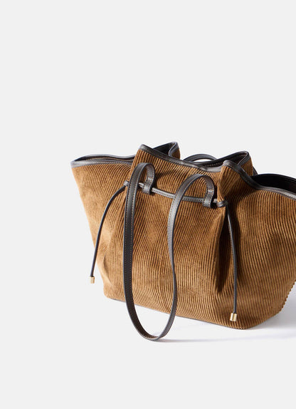 Echo Tan Corduroy Shoulder Bag