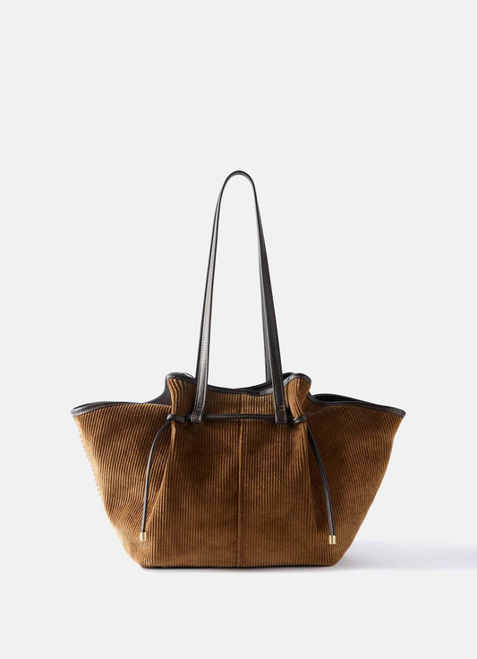 Echo Tan Corduroy Shoulder Bag