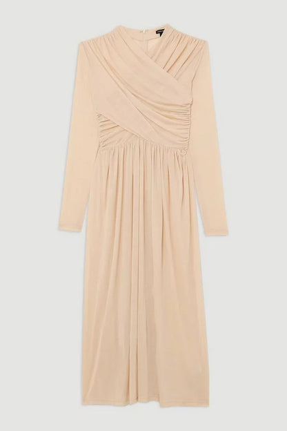 Premium Tencel Jersey Wrap Detail Midaxi Dress