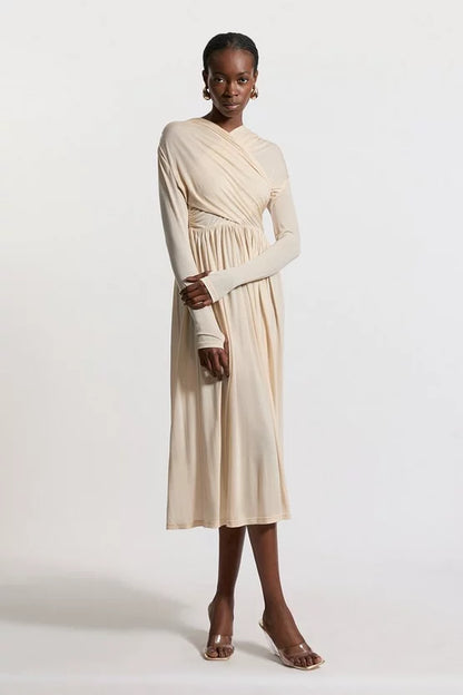 Premium Tencel Jersey Wrap Detail Midaxi Dress