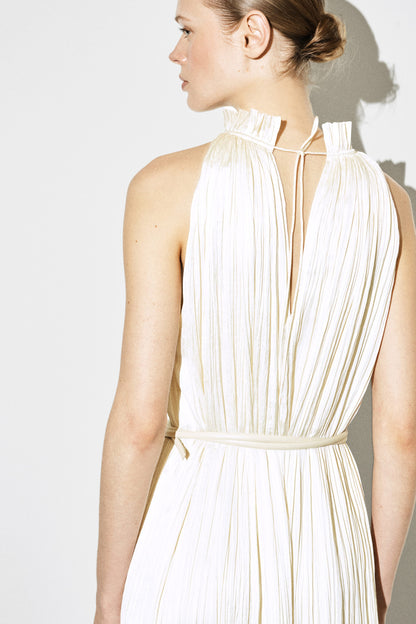 Crinkled-Satin Midi Dress