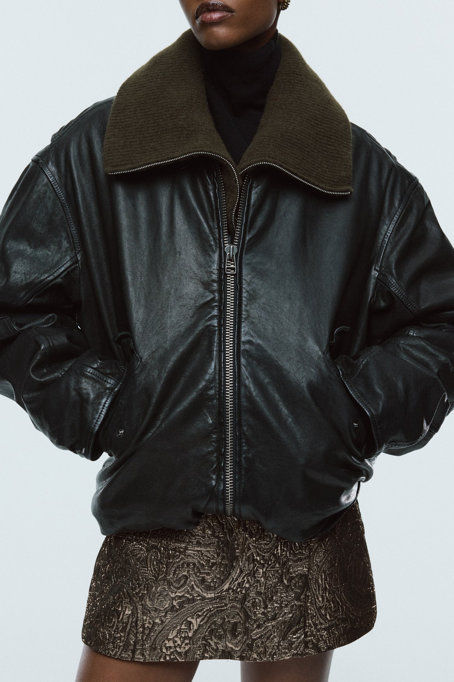 Jacquard-weave skort