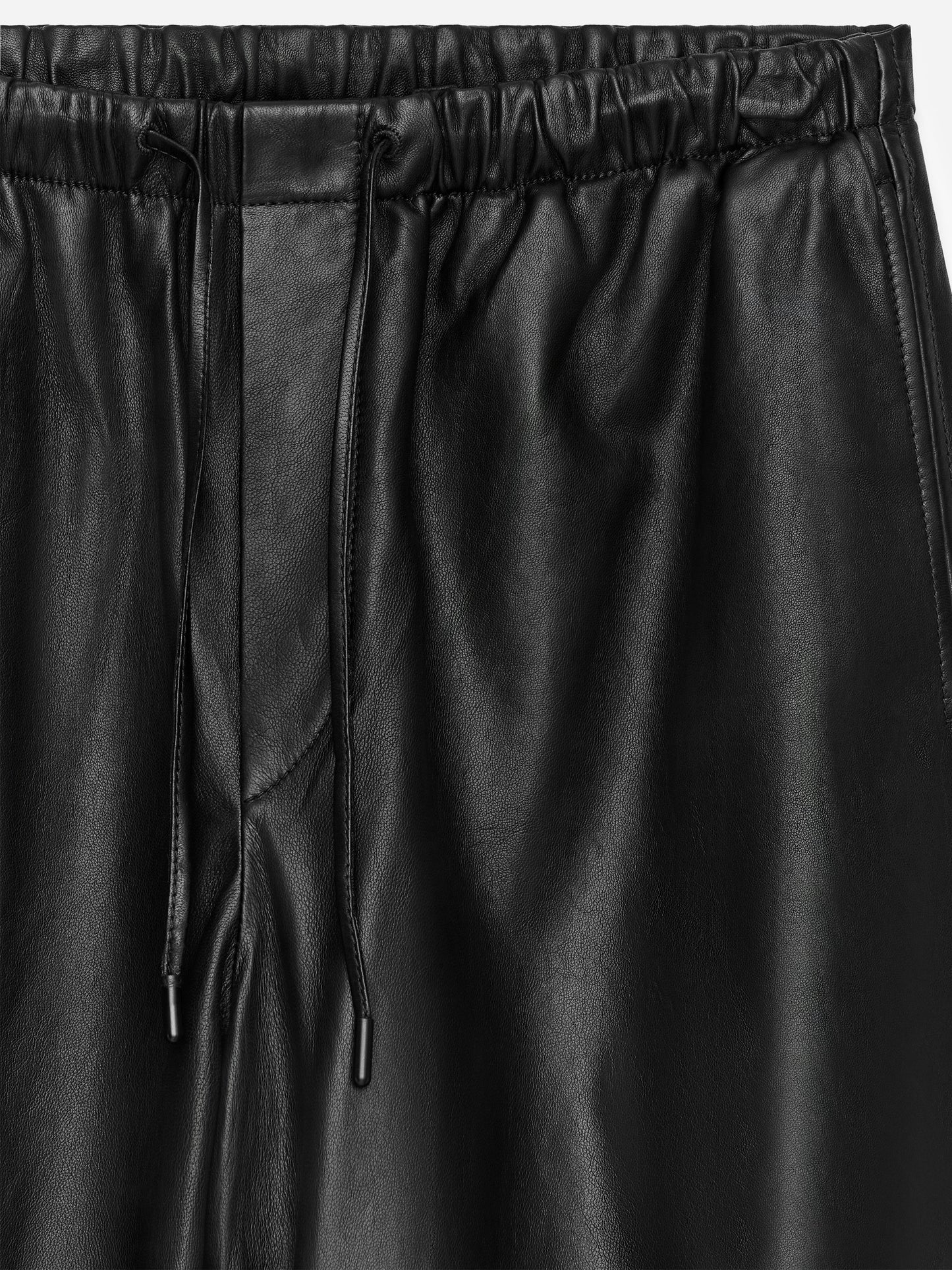 Barrel-Leg Leather Trousers