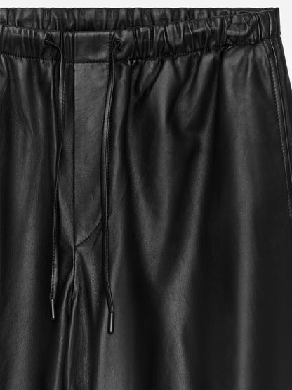 Barrel-Leg Leather Trousers