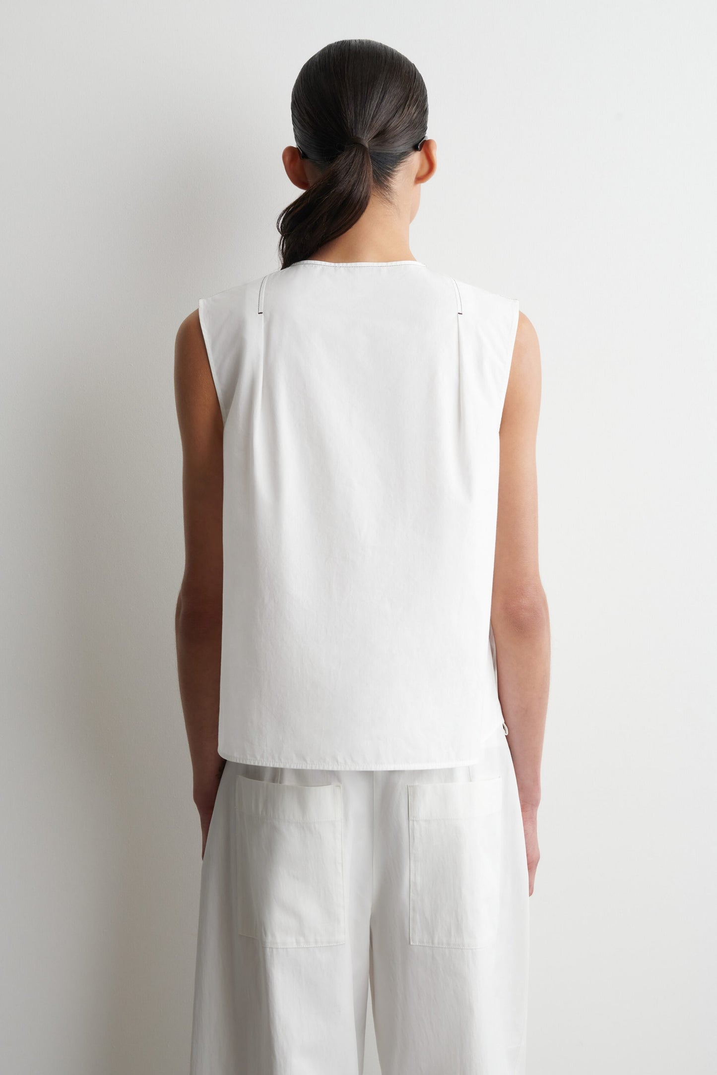 Pleated Sleeveless Top