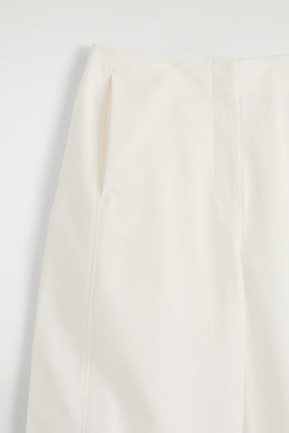 Cropped Barrel-Leg Cotton Trousers