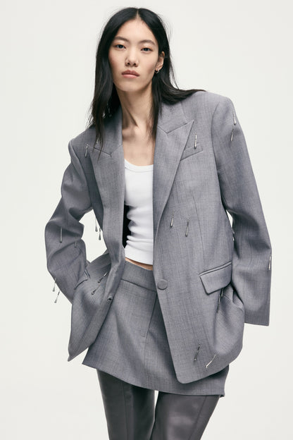 Bead-embellished blazer