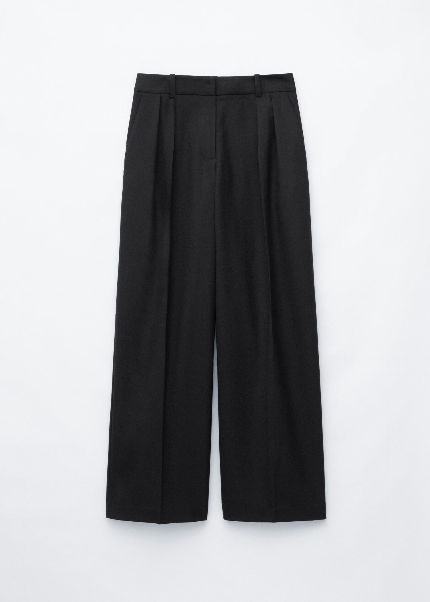 Wool-Blend Tailored Trousers
