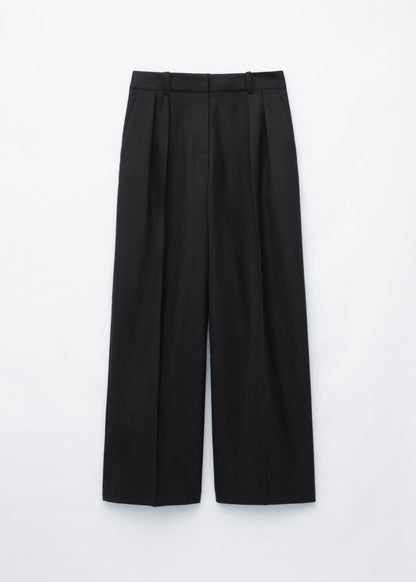 Wool-Blend Tailored Trousers