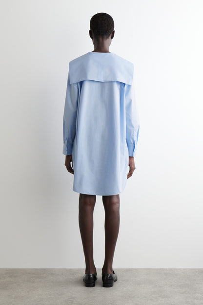 Sailor-Collar Cotton Mini Dress