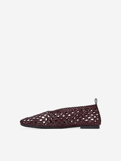 Woven Patent Leather Flats