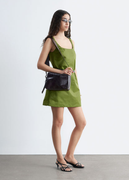 Sculpted Drawstring Mini Dress