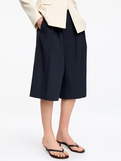 Tailored Wide-Leg Shorts