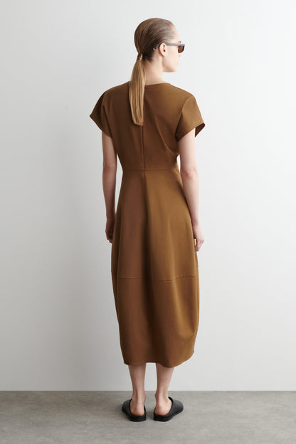 Sculpted cotton midi dress