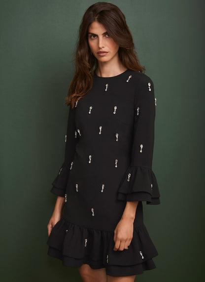 Black Embellished Mini Dress