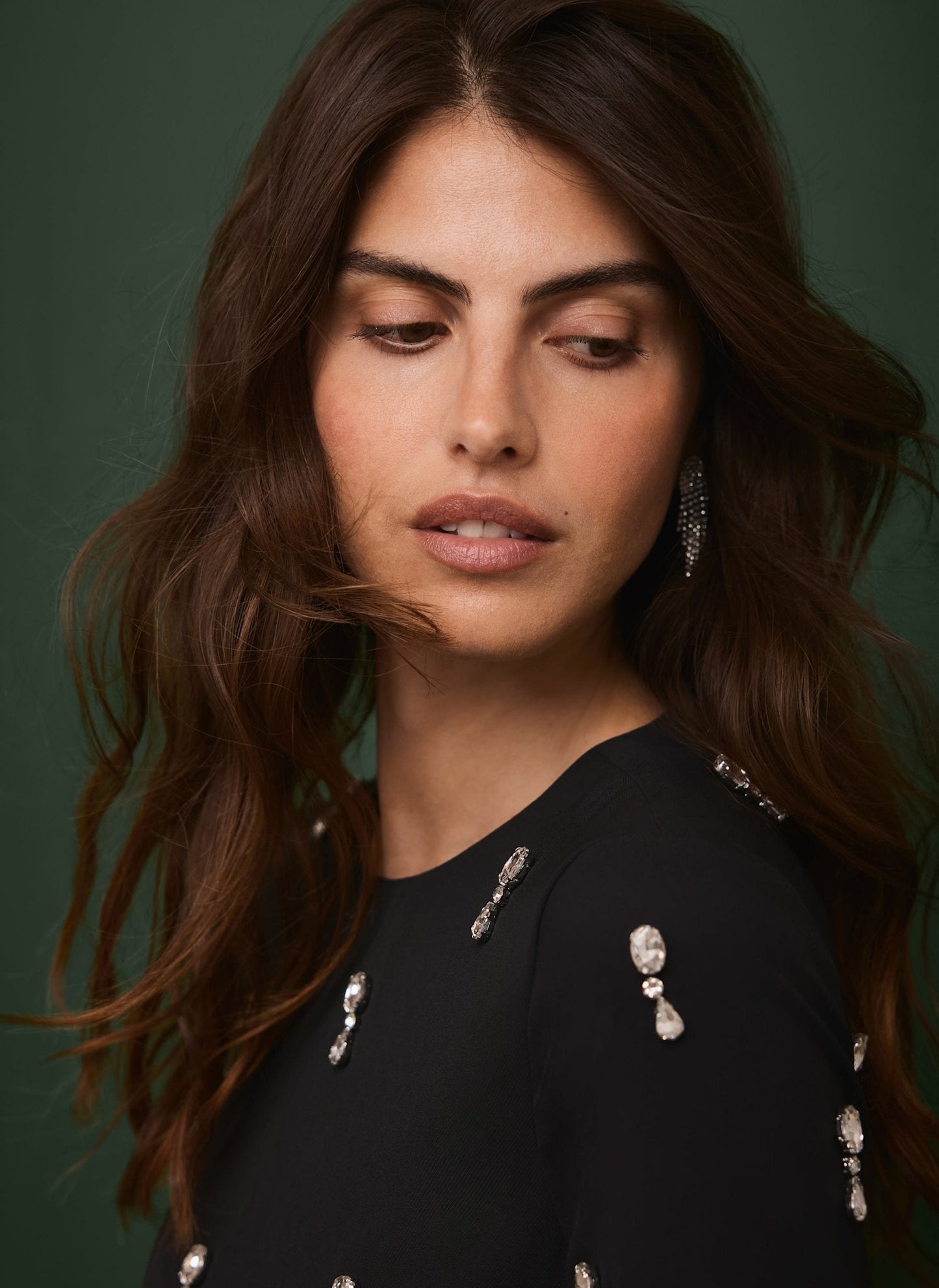 Black Embellished Mini Dress