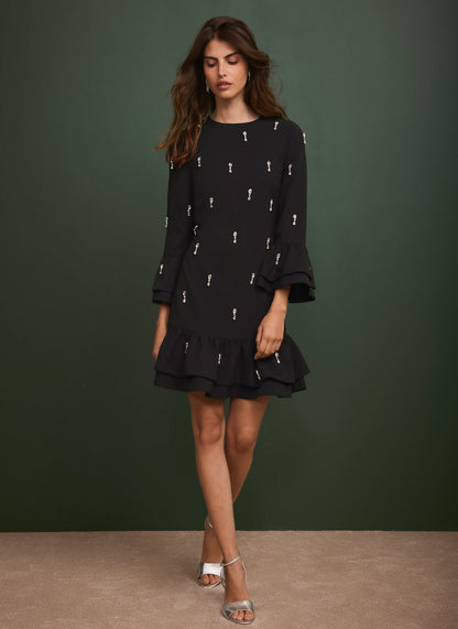 Black Embellished Mini Dress