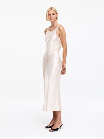 Crushed Satin Slip Dress