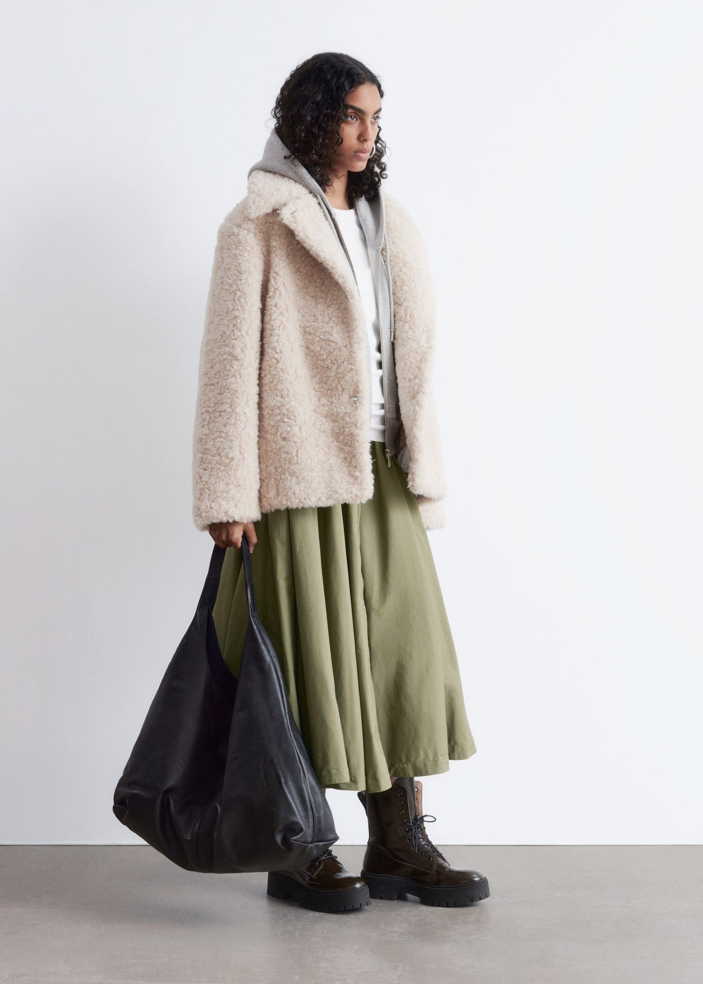 Wool-Blend Faux-Fur Jacket