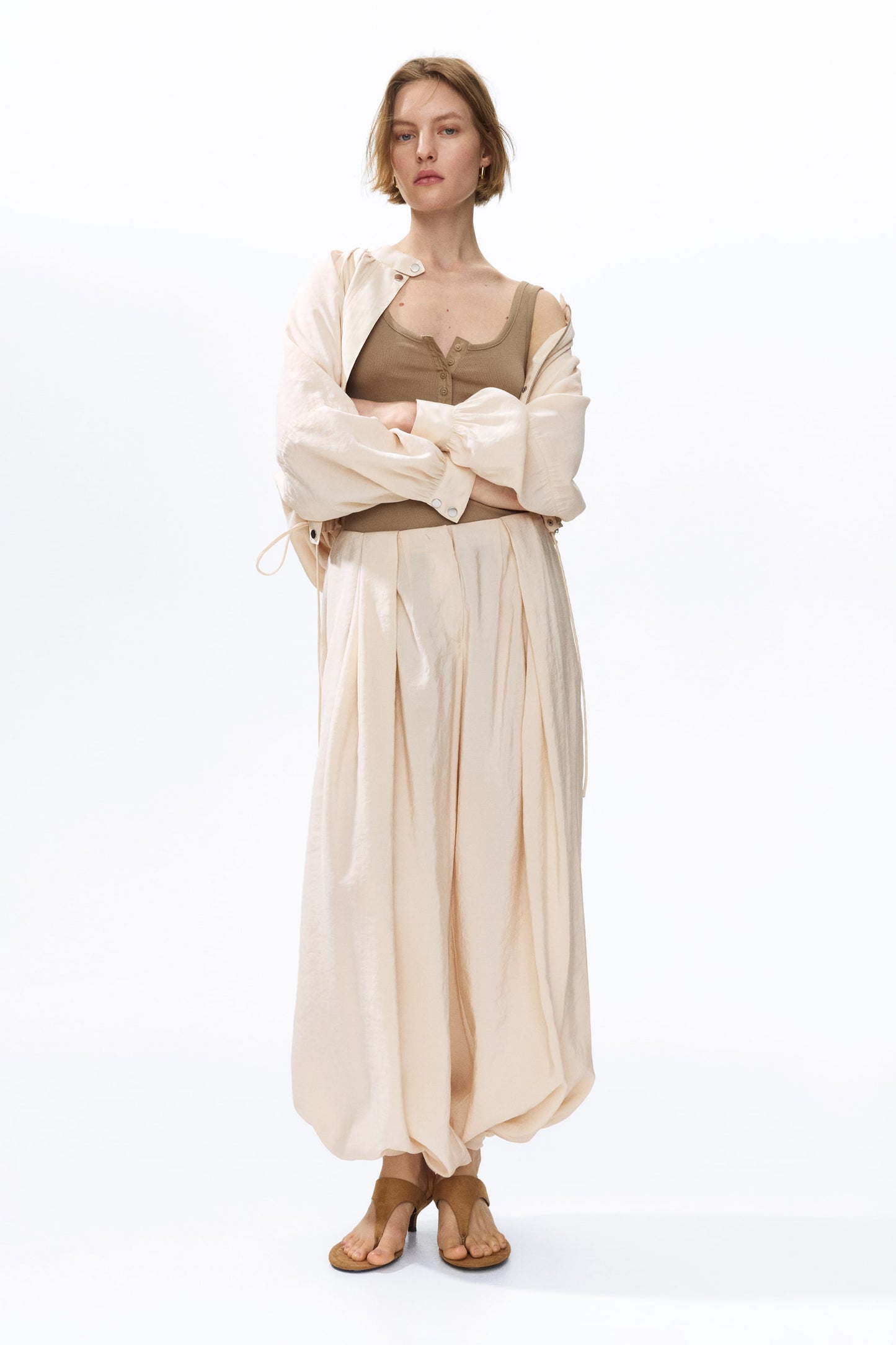 Balloon-leg modal trousers